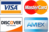 VISA, Master Card, Discover, Amex